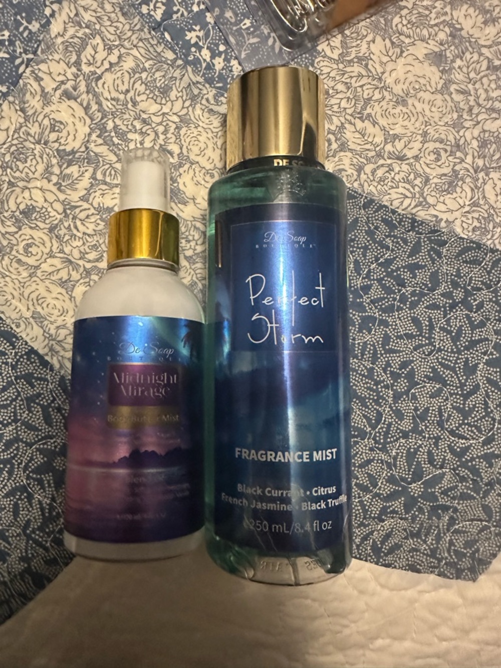 De Soap Midnight Mirage Body Butter Mist & Perfect Storm Fragrance Mist